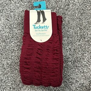 Tucketts ruched legwarmers color brick red